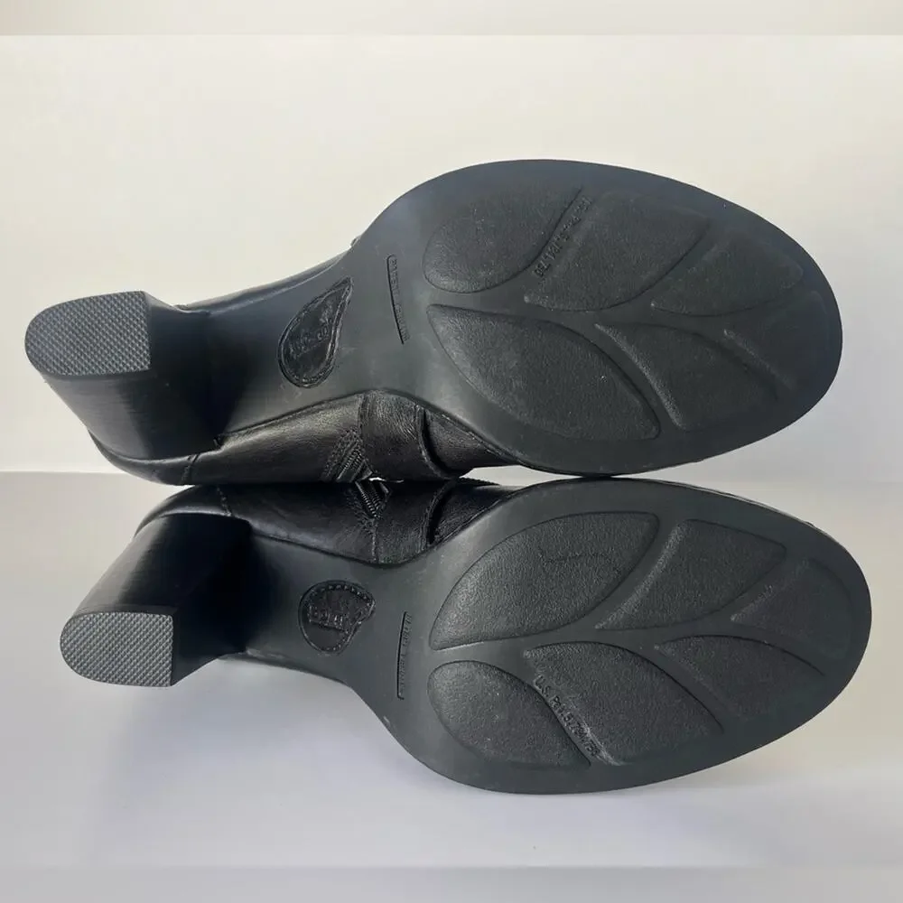 Born Shola leather Moto ankle boots black 9.5